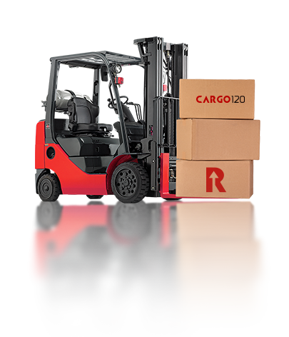 навантажувач з вантажем з логотипом Cargo120